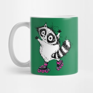 A Cute Little Raccoon on Some Sweet Blades Mug